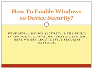 how to enable windows 10 device security
