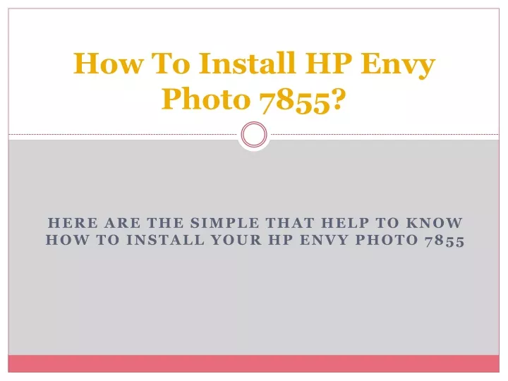 how to install hp envy photo 7855