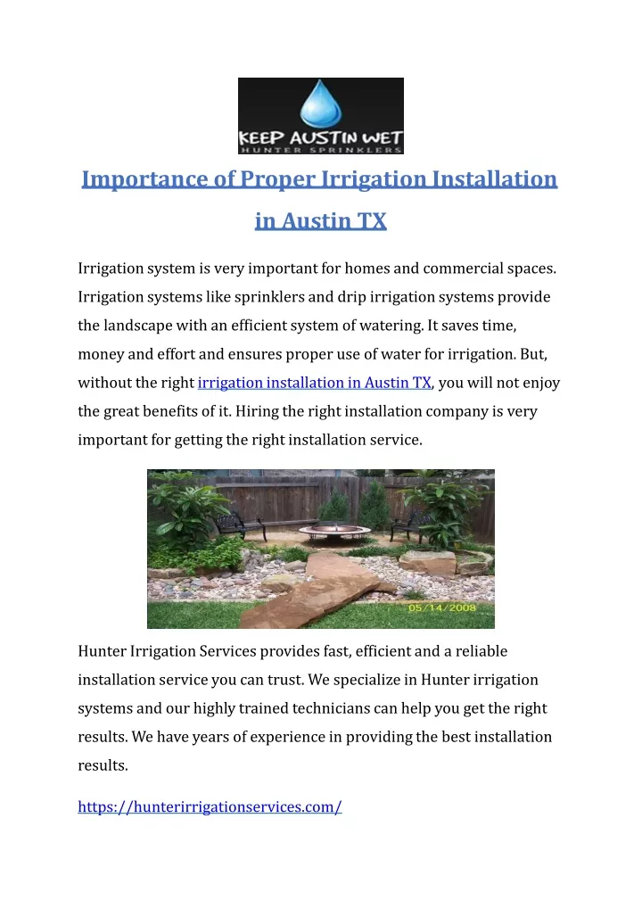 importance of proper irrigation installation
