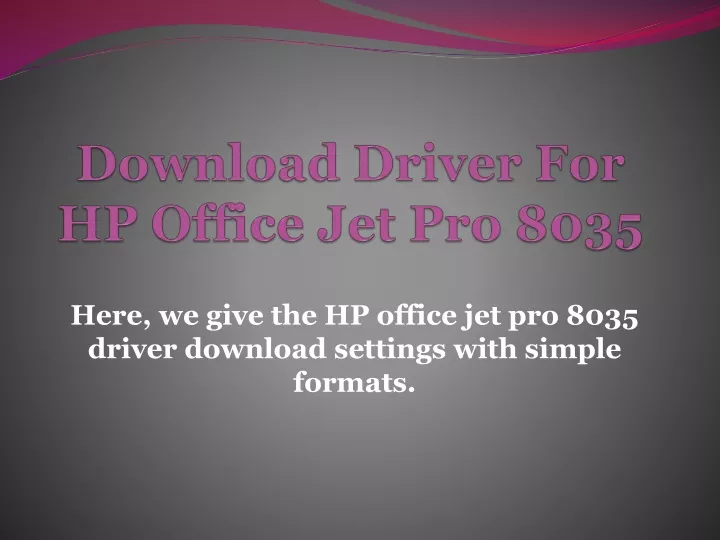 download driver for hp office jet pro 8035
