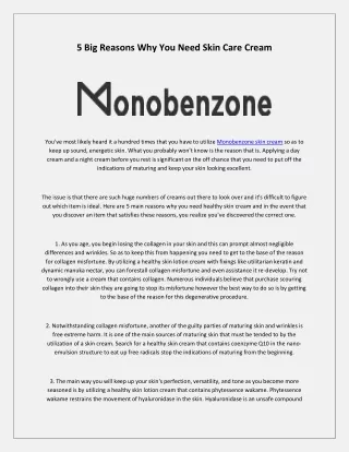 Monobenzone | Benoquin cream for Depigmenation vitiligo