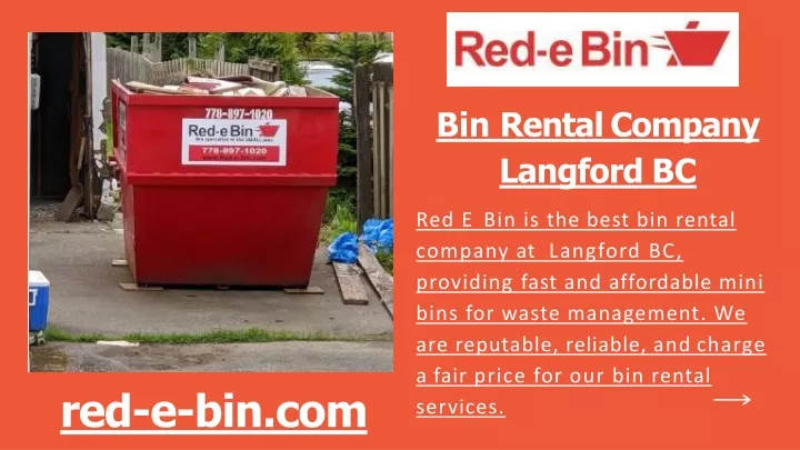 bin rental company langford bc