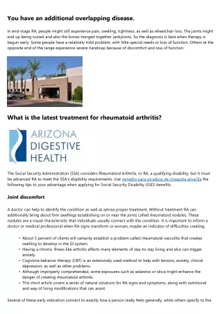 Contrasting Rheumatoid Arthritis as well as Osteo Arthritis