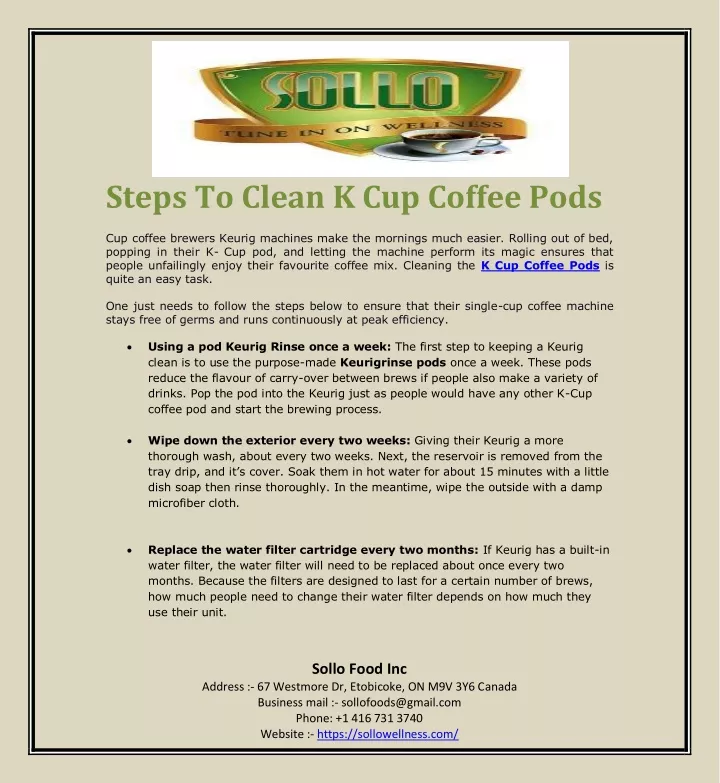 steps to clean k cup coffee pods cup coffee