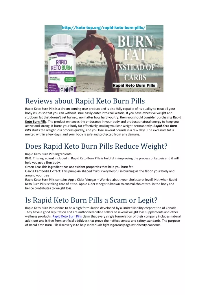 reviews about rapid keto burn pills