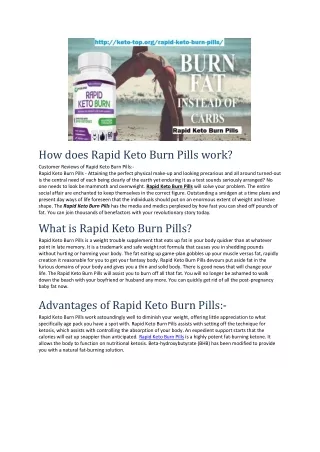 Rapid Keto Burn Pills
