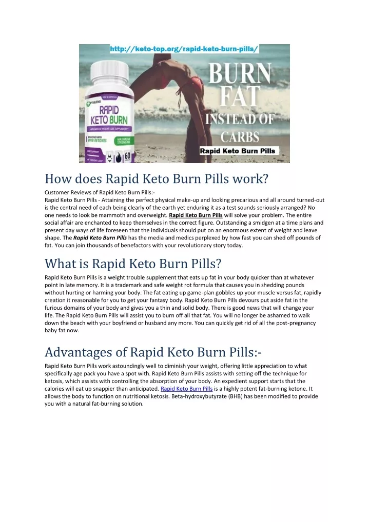 how does rapid keto burn pills work