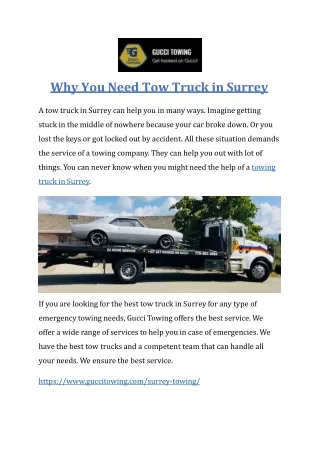 Tow Truck surrey-GucciTowing