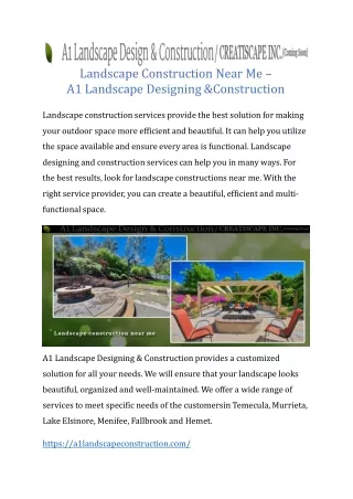 landscape construction near me_A1LandscapeConstruction