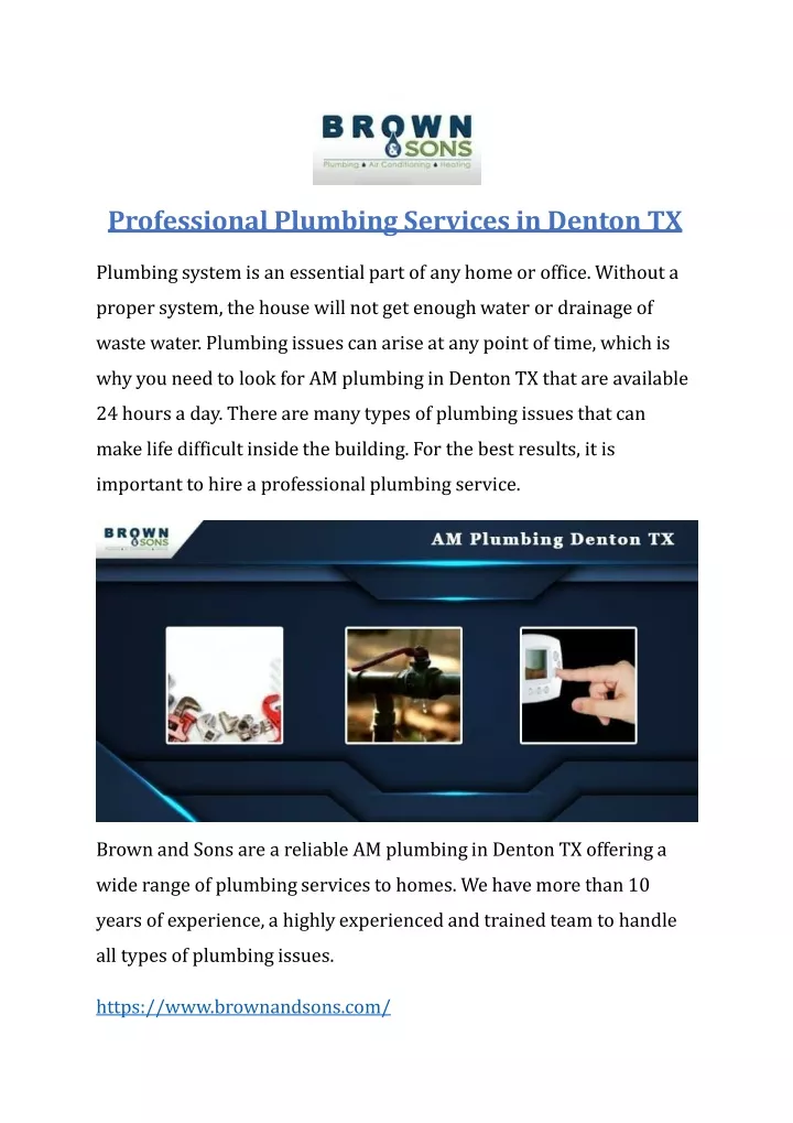 professional plumbing services in denton