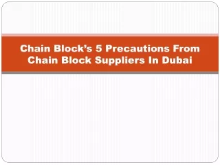chain block s 5 precautions from chain block suppliers in dubai