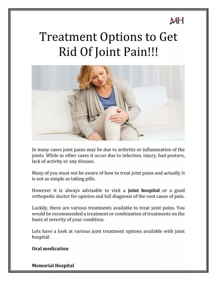 treatment options to get rid of joint pain