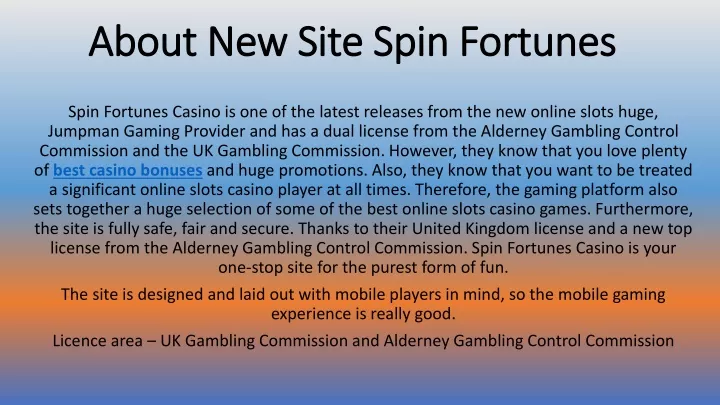 about new site spin fortunes
