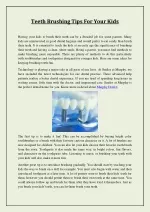 Teeth Brushing Tips For Your Kids - slide 1