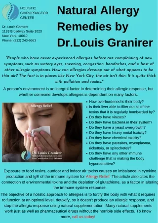 Natural Allergy Remedies by Dr. Louis Granirer