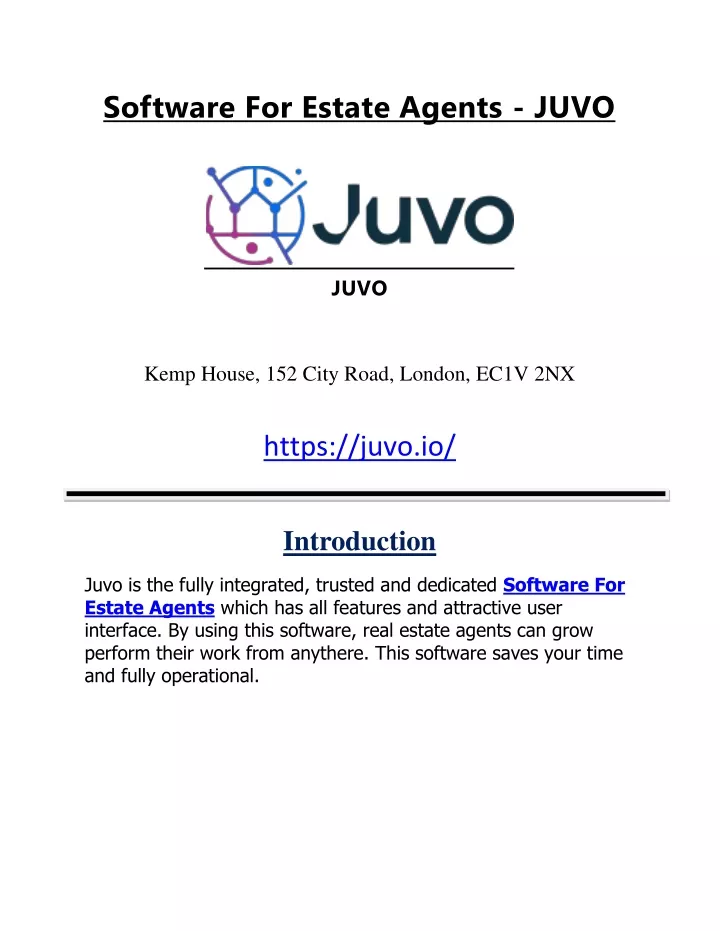 software for estate agents juvo