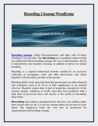 hoarding cleanup woodlynne
