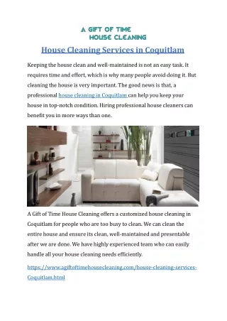 House cleaning Coquitlam_agiftoftimehousecleaning