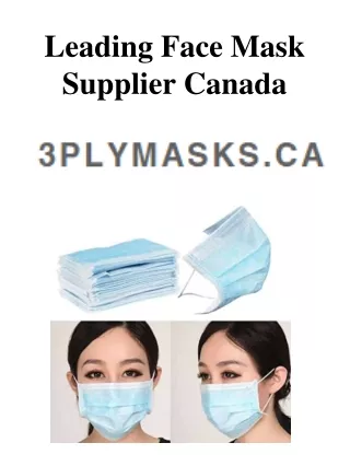 Leading Face Mask Supplier Canada