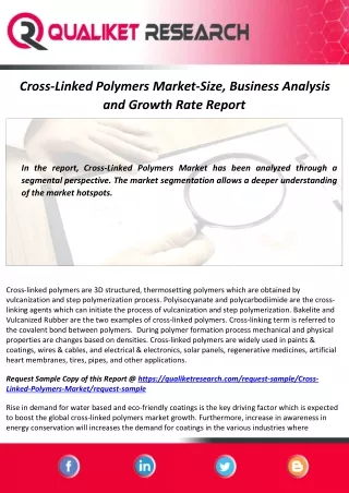 cross linked polymers market size business