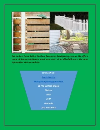 Get Fence Built Northern Beaches | Beach Fencing