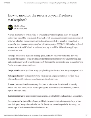 how to measure success of your freelance marketplace