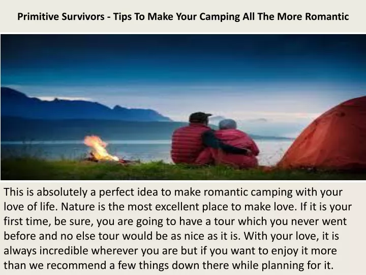primitive survivors tips to make your camping all the more romantic
