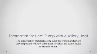 Thermostat for Heat Pump with Auxiliary Heat