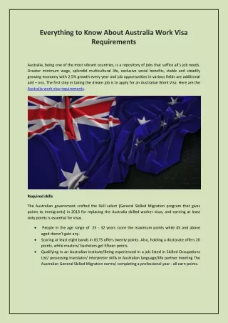 everything to know about australia work visa
