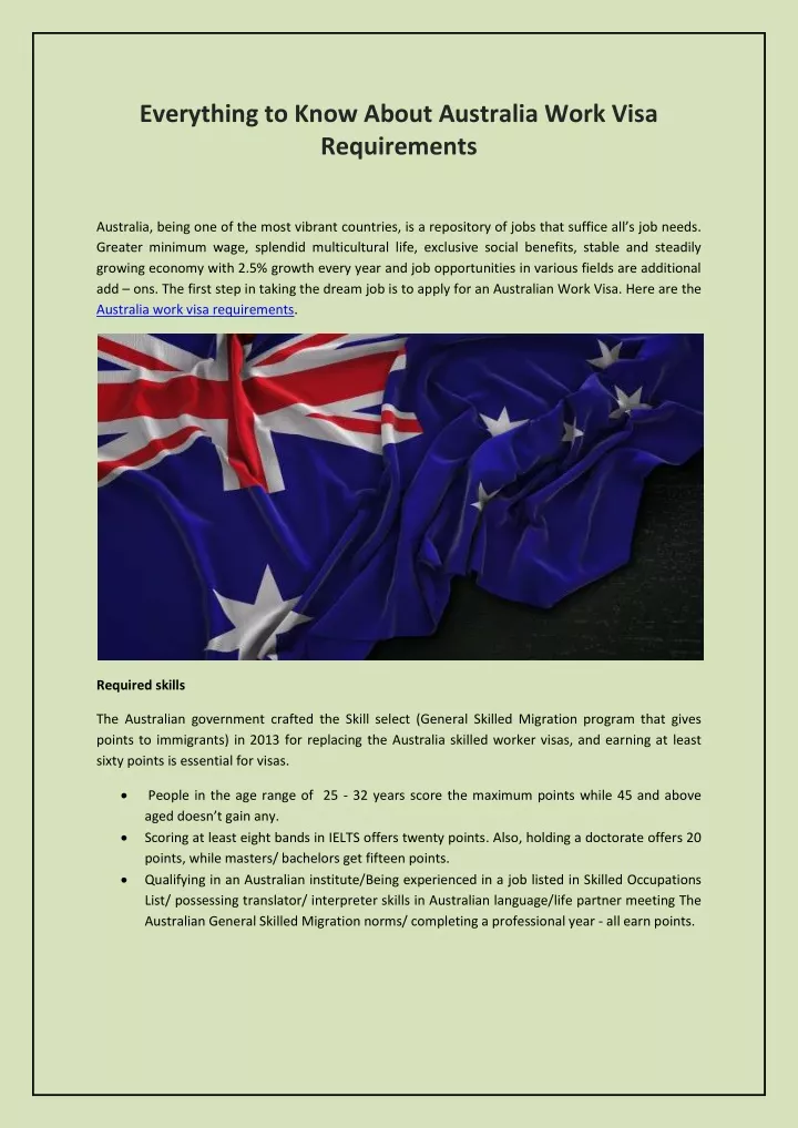 everything to know about australia work visa