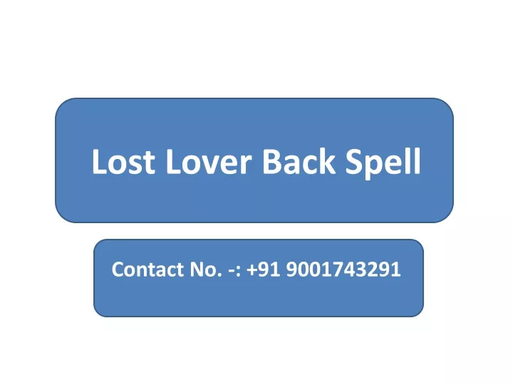 lost lover back spell