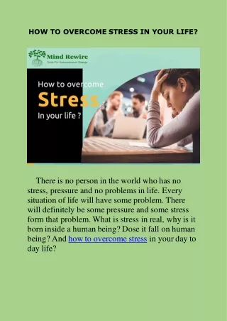 How to overcome stress in your life ?