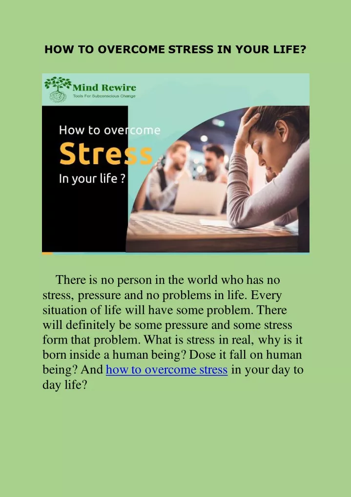 how to overcome stress in your life