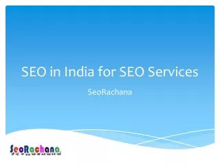 SEO in India for SEO Services