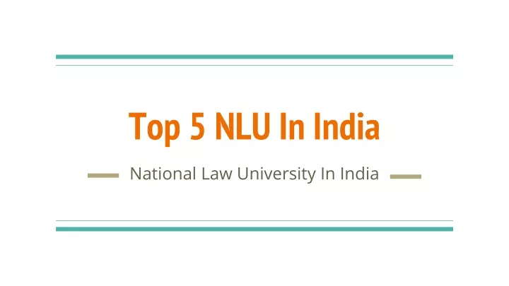 top 5 nlu in india