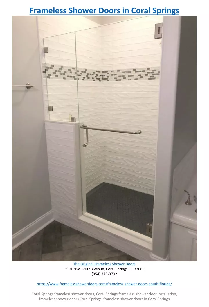 frameless shower doors in coral springs