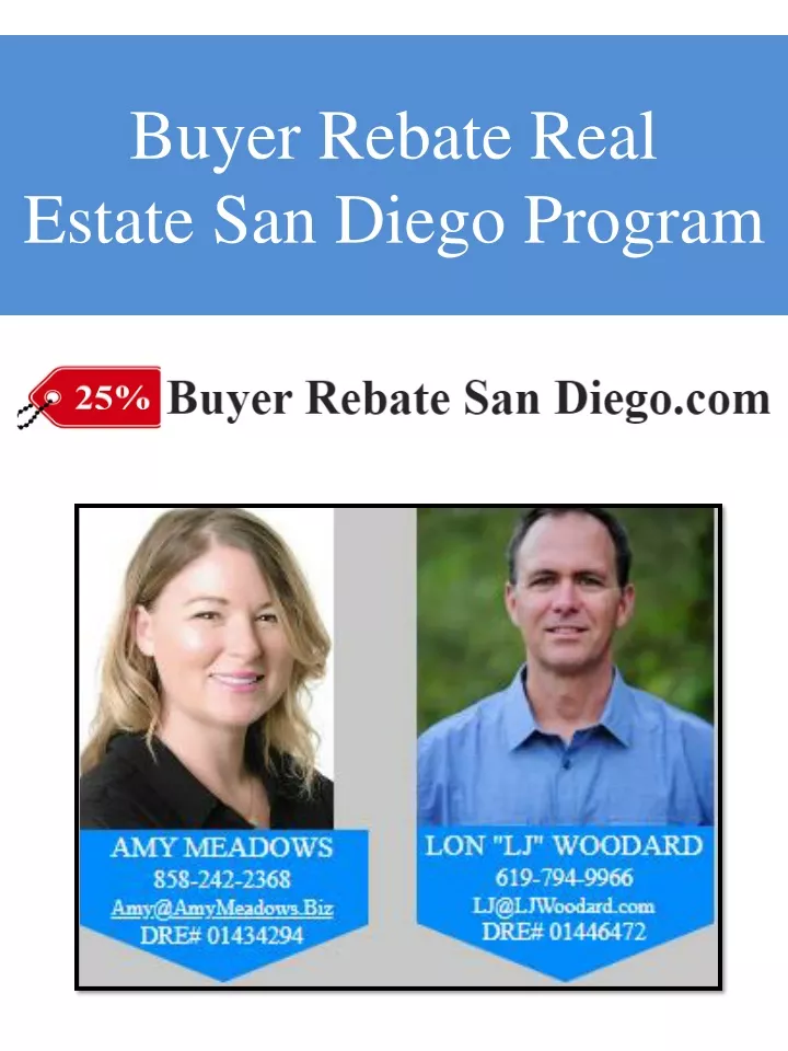 buyer rebate real estate san diego program