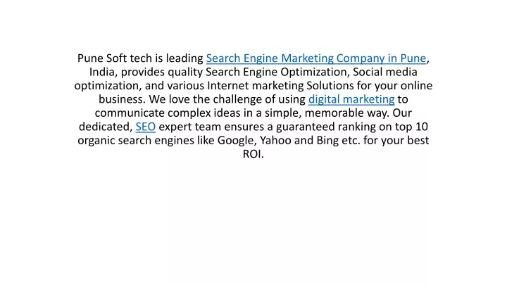 pune soft tech is leading search engine marketing