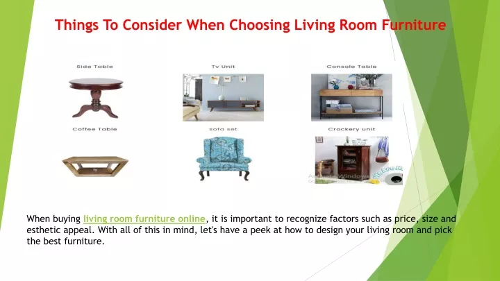 things to consider when choosing living room
