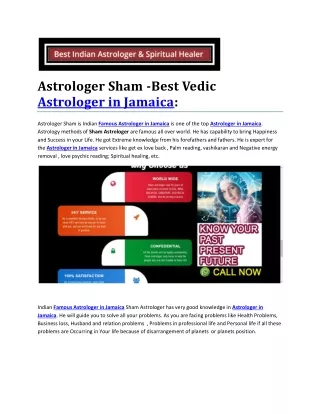 Astrologer Sham - Best Vedic Astrologer in Jamaica: