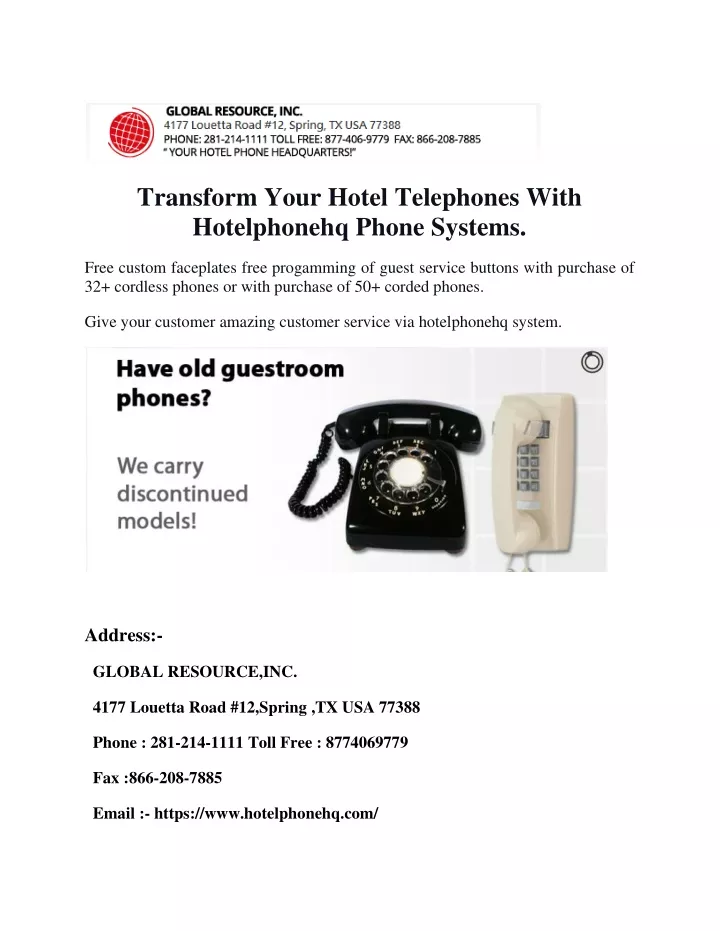 transform your hotel telephones with hotelphonehq