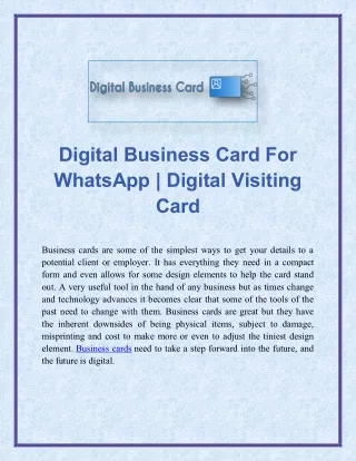 Digital Business Card design