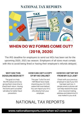 when do w2 forms come out 2019 2020