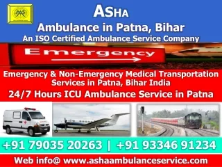 Get Road Ambulance Service in Patna at Rebate Price | ASHA AMBULANCE