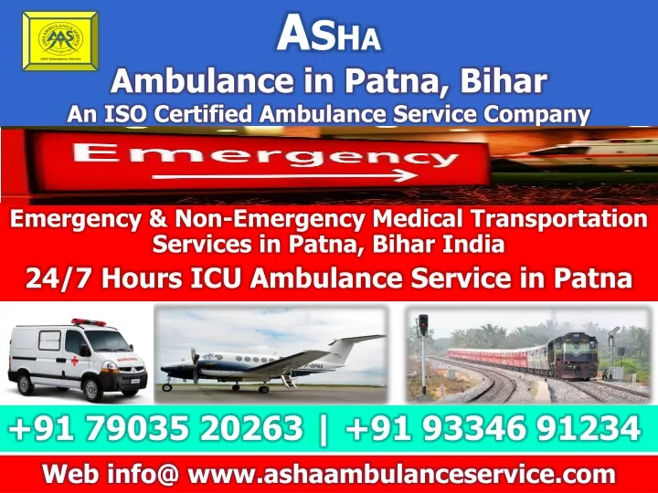 a s h a ambulance in patna bihar an iso certified ambulance service company