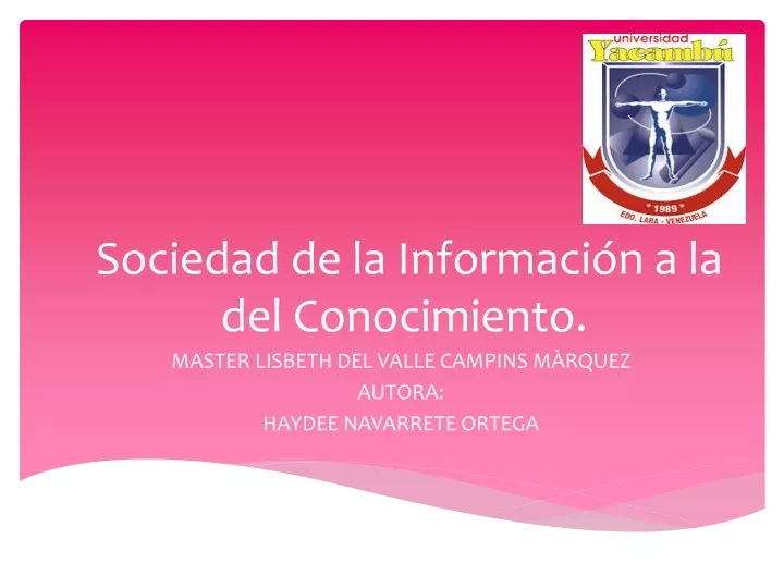 sociedad de la informaci n a la del conocimiento