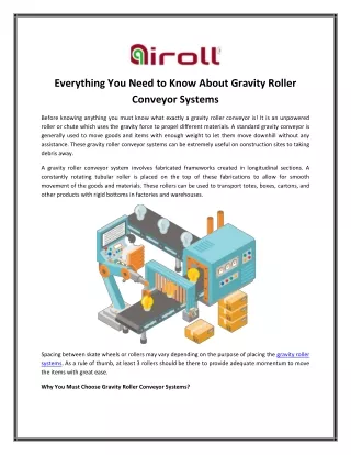 Everything You Need to Know About Gravity Roller Conveyor Systems