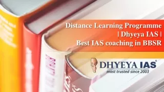 Distance Learning Programme | Dhyeya IAS | Best IAS coaching in BBSR