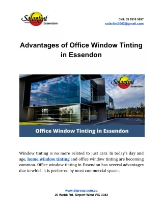 Advantages of Office Window Tinting in Essendon