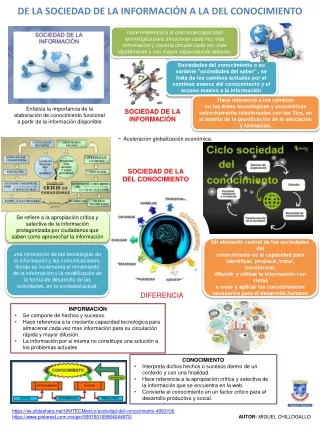 DE LA SOCIEDAD DE LA INFORMACIÓN A LA DEL CONOCIMIENTO